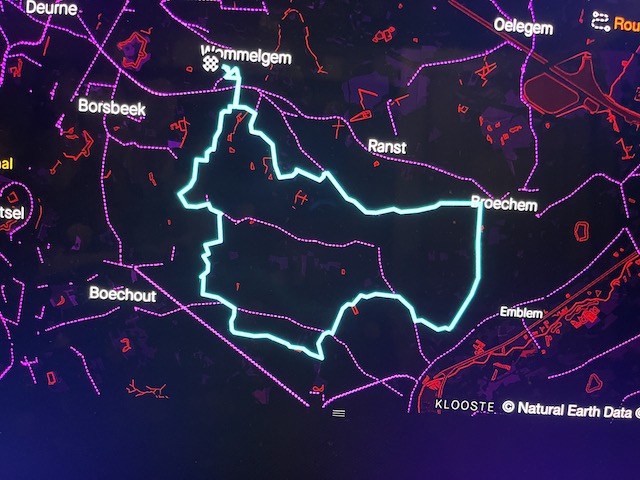 kaart met route