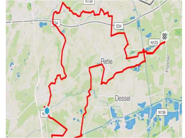 Kaart zondagstocht Kasterlee