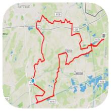 Kaart zondagstocht Kasterlee